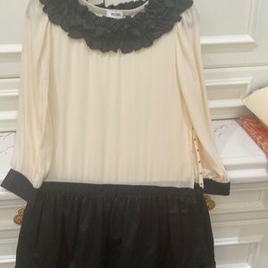 Moschino silk dress in black and cream